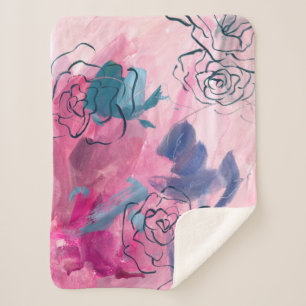 Binnenmuziek - Floral Sketch Sherpa Deken