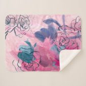 Binnenmuziek - Floral Sketch Sherpa Deken (Voorkant (horizontaal))
