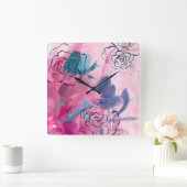 Binnenmuziek - Floral Sketch Vierkante Klok (Huis)