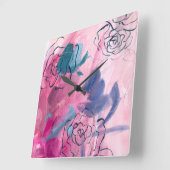 Binnenmuziek - Floral Sketch Vierkante Klok (Hoek)