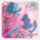 Binnenmuziek - Floral Sketch Vierkante Sticker (Voorkant)