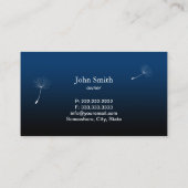 Binnenontwerp Elegant Navy Blue Dandelion Visitekaartje (Achterkant)
