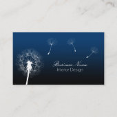 Binnenontwerp Elegant Navy Blue Dandelion Visitekaartje (Voorkant)
