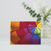 Binnenontwerp van opgepompte heteluchtballon briefkaart (Staand voorkant)