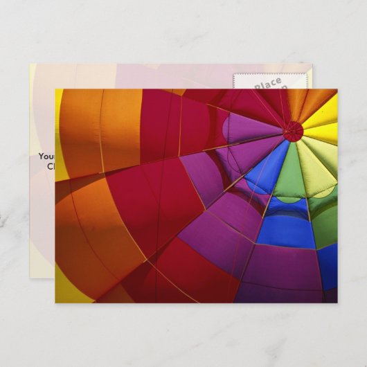 Binnenontwerp van opgepompte heteluchtballon briefkaart (Voorkant / Achterkant)