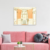 Binnenontwerp voor een eetkamer, afbeelding voor canvas afdruk (Insitu (Woonkamer))