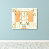Binnenontwerp voor een eetkamer, afbeelding voor canvas afdruk (Insitu (Houten vloer))