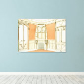 Binnenontwerp voor een eetkamer, afbeelding voor canvas afdruk (Insitu (Houten vloer))