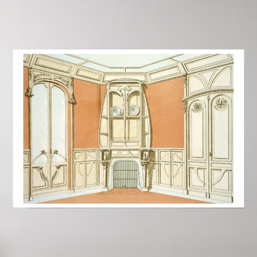 Binnenontwerp voor een eetkamer, afbeelding voor poster (Voorkant)