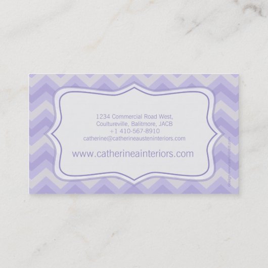 Binnenontwerp zigzag paars grijs visitekaartje (Achterkant)