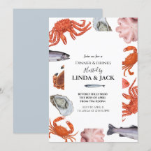 Binnenpartij uitnodiging Seafood Thema