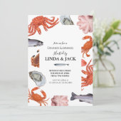 Binnenpartij uitnodiging Seafood Thema (Staand voorkant)
