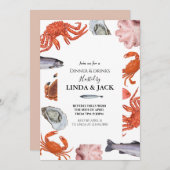 Binnenpartij uitnodiging Seafood Thema (Voorkant / Achterkant)