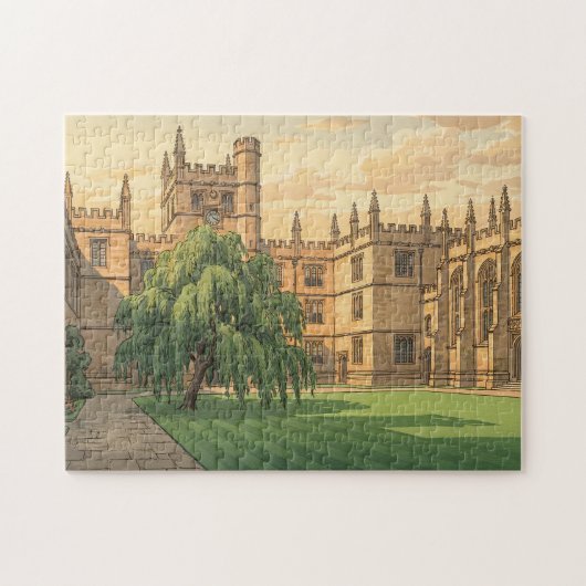 Binnenplaats aan de Universiteit van Oxford Legpuzzel (Horizontaal)
