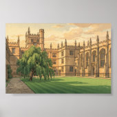 Binnenplaats aan de Universiteit van Oxford Poster (Voorkant)