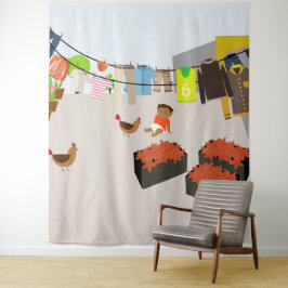 Binnenplaats in Columbia Wandkleed