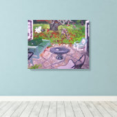 Binnenplaats Oude Hamptons Huis Amagansett Canvas Afdruk (Insitu (Houten vloer))