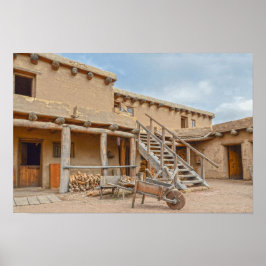 Binnenplaats van Bent's Old Fort, Colorado Poster