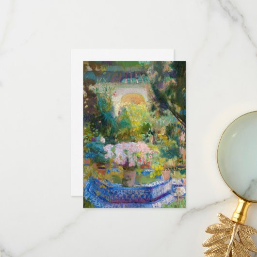 Binnenplaats van het Casa Sorolla van Joaquin Soro Bedankkaart (Voorkant / Achterkant in situ)