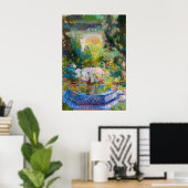 Binnenplaats van het Casa Sorolla van Joaquin Soro Poster (Thuiskantoor)