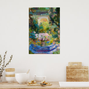 Binnenplaats van het Casa Sorolla van Joaquin Soro Poster