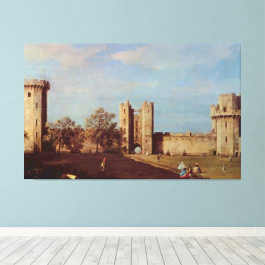 Binnenplaats van Warwick Castle Canaletto Canvas Afdruk (Insitu (Houten vloer))