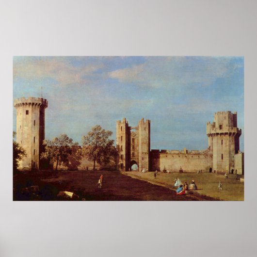 Binnenplaats van Warwick Castle Canaletto Poster (Voorkant)