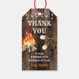 Binnenplaats vreugdevuur cadeaulabel