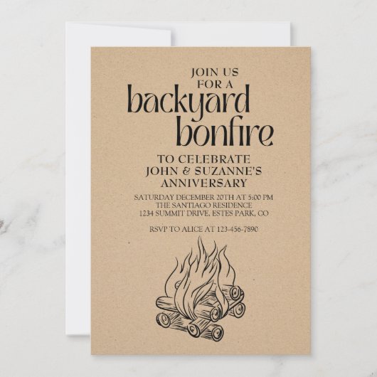 Binnenplaats vreugdevuur kaart (Voorkant)