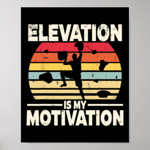 Binnenrotsklimmen Hoogte Is Mijn Motivatie Poster