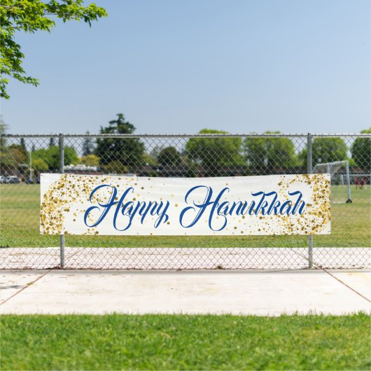 Binnenshuis Aangepaste banner-Happy Hanukkah Spandoek (Insitu)