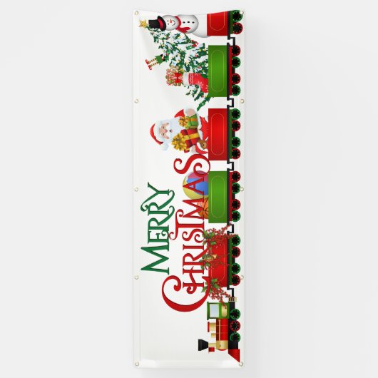 Binnenshuis aangepaste banner-Merry-kersttrein Spandoek (Verticaal)