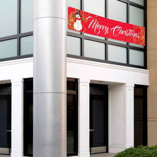 Binnenshuis aangepaste banner voor fijne kerst (Buitenkant Gebouw)