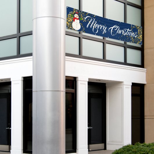 Binnenshuis aangepaste banner voor fijne kerst (Buitenkant Gebouw)