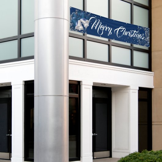 Binnenshuis aangepaste banner voor fijne kerst (Buitenkant Gebouw)