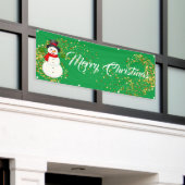 Binnenshuis aangepaste banner voor fijne kerst (Buitenkant Gebouw)
