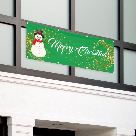 Binnenshuis aangepaste banner voor fijne kerst (Buitenkant Gebouw)