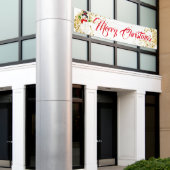 Binnenshuis aangepaste banner voor fijne kerst (Buitenkant Gebouw)