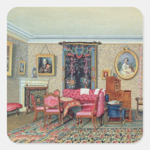 Binnenshuis in Pavlino, jaren 1840 Vierkante Sticker