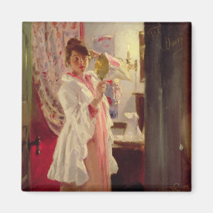 Binnenshuis met de vrouw van de kunstenaar, 1889 magneet