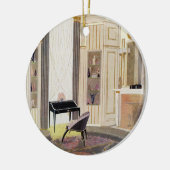 Binnenshuis met door Ruhlmann ontworpen meubelen,  Keramisch Ornament (Links)