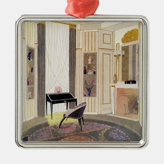 Binnenshuis met door Ruhlmann ontworpen meubelen,  Metalen Ornament (Voorkant)