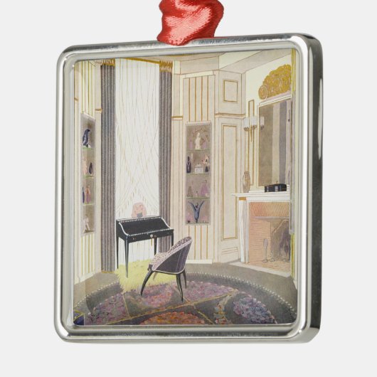 Binnenshuis met door Ruhlmann ontworpen meubelen, Metalen Ornament (Links)