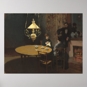 Binnenshuis, na het eten - Claude Monet Fine Art Poster