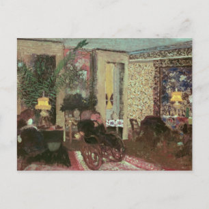 Binnenshuis of, The Salon met Drie Lampen, 1899 Briefkaart