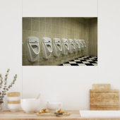 binnenshuis van het toilet met urinoire rij poster (Keuken)