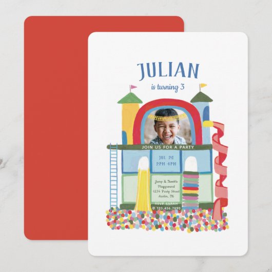 Binnenspeelplaats Kinderen Birthday Foto Kaart (Voorkant / Achterkant)