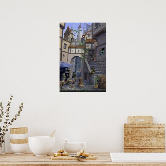 binnenstad in goblin poster (Keuken)