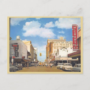 binnenstad Orlando Florida 1950s straat Briefkaart
