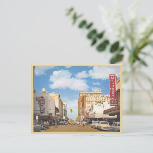  binnenstad Orlando Florida 1950s straat Briefkaart (Staand voorkant)